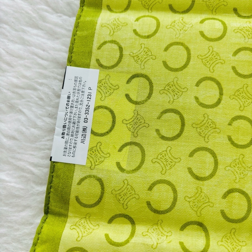 CELINE C Logomania Monogram 100% Cotton Square Bandanna/ Scarf Size 23” x 23” - Picture 6 of 16